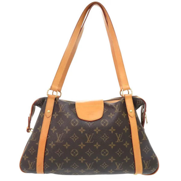 Louis Vuitton Handbags - Louis Vuitton Brown Monogram Leather Bag LV Canvas Stresa Tote
